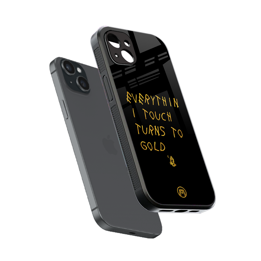 midas touch back phone cover | glass case for iphone 15 plus