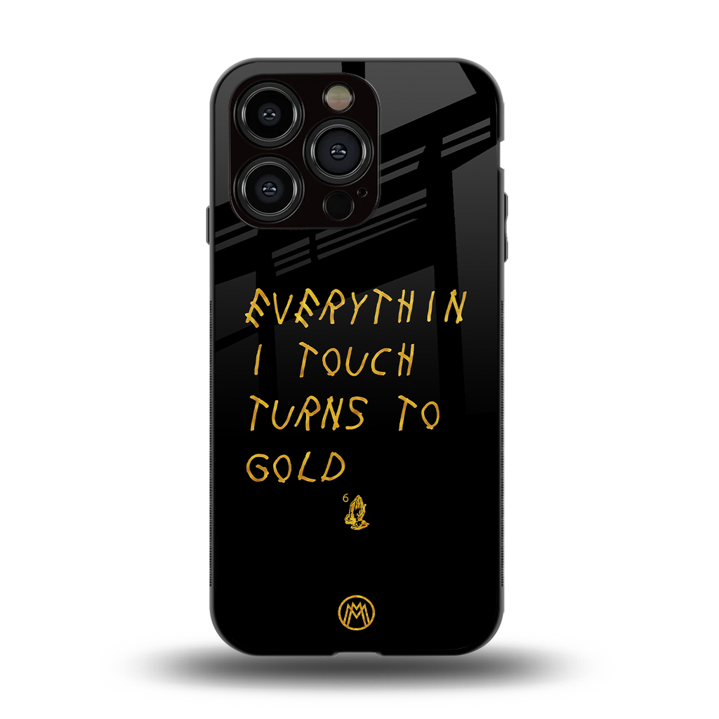 midas touch back phone cover | glass case for iphone 15 pro
