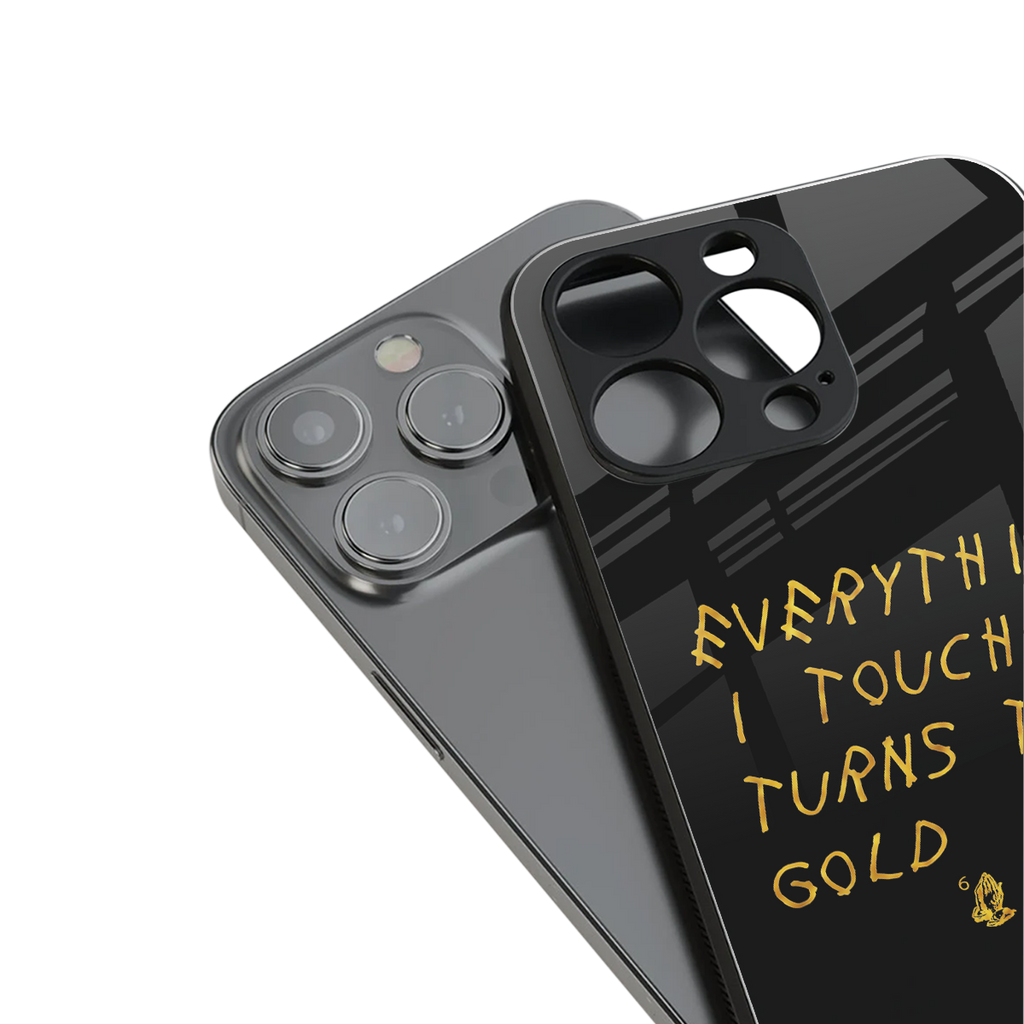 midas touch back phone cover | glass case for iphone 15 pro