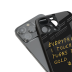midas touch back phone cover | glass case for iphone 15 pro