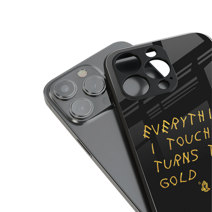 midas touch back phone cover | glass case for iphone 16 pro