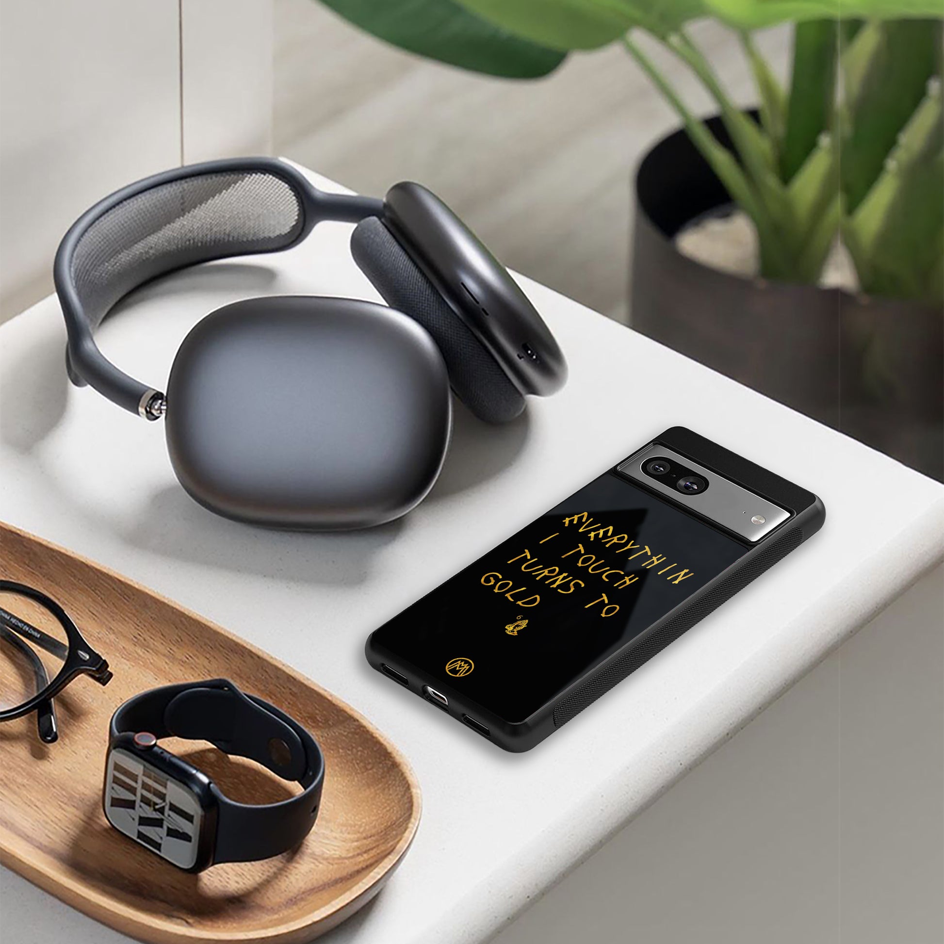 midas touch back phone cover | glass case for iphone 16 pro