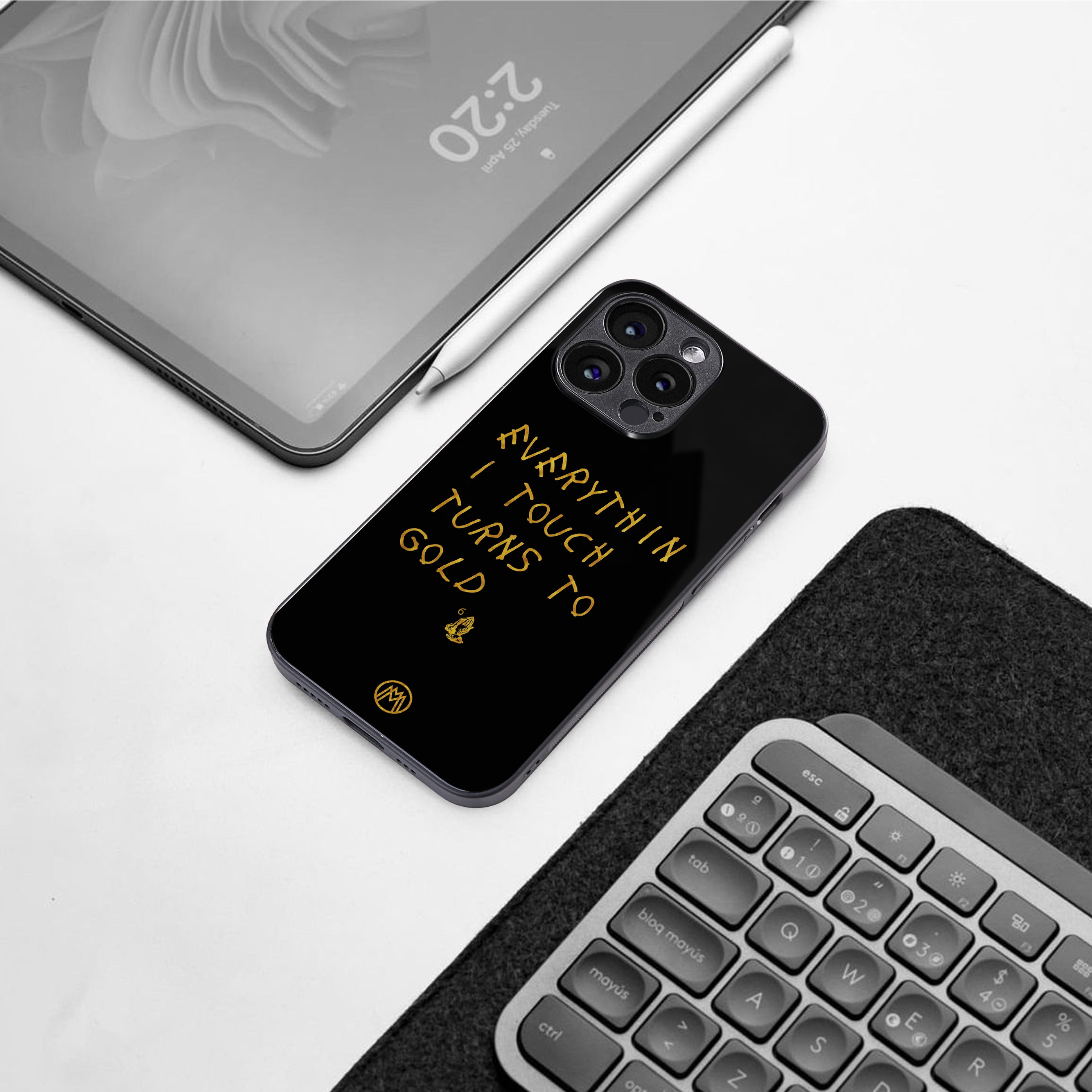 midas touch back phone cover | glass case for iphone 16 plus