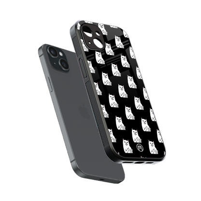 middle finger cat meme back phone cover | glass case for iphone 14 plus