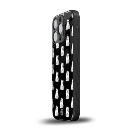 middle finger cat meme back phone cover | glass case for iphone 15 pro