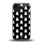 middle finger cat meme back phone cover | glass case for iphone 15