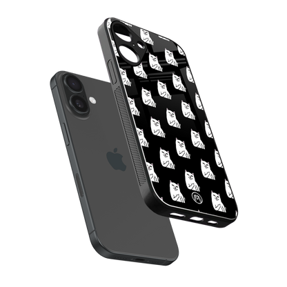 middle finger cat meme back phone cover | glass case for iphone 16 plus