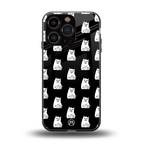 middle finger cat meme back phone cover | glass case for iphone 16 pro
