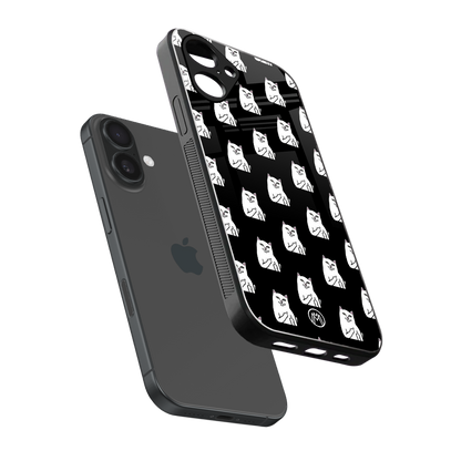 middle finger cat meme back phone cover | glass case for iphone 16