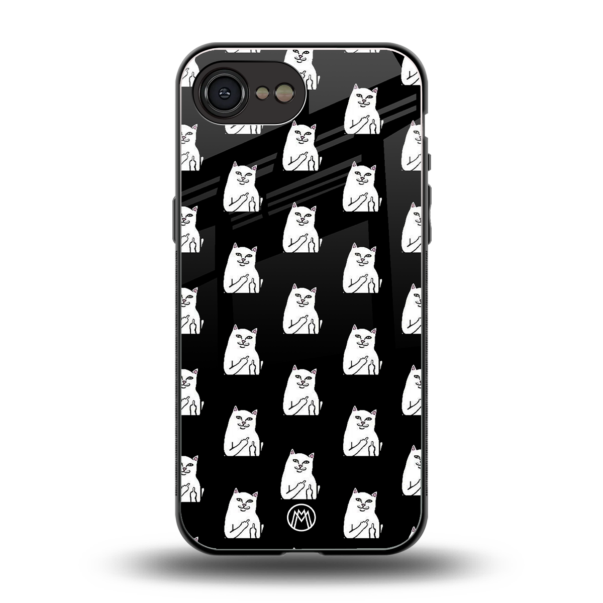 middle finger cat meme back phone cover | glass case for iphone 16e