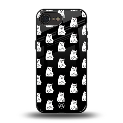 middle finger cat meme back phone cover | glass case for iphone 16e