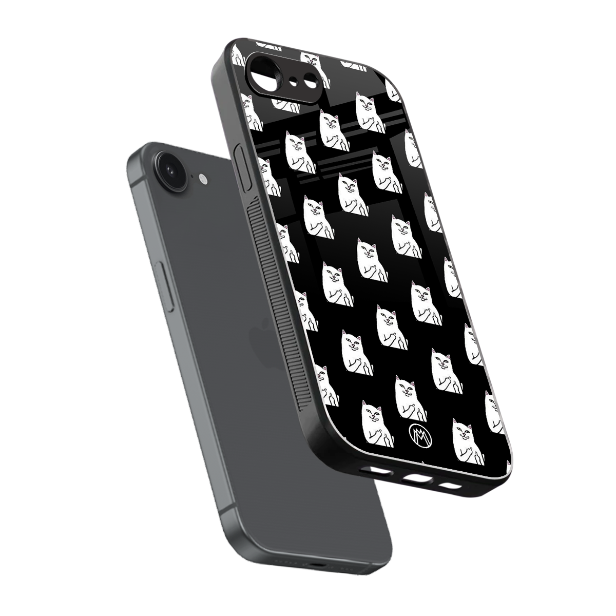 middle finger cat meme back phone cover | glass case for iphone 16e