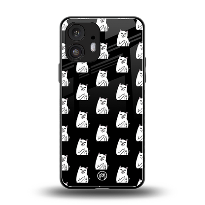 middle finger cat meme back phone cover | glass case for nothing phone 2