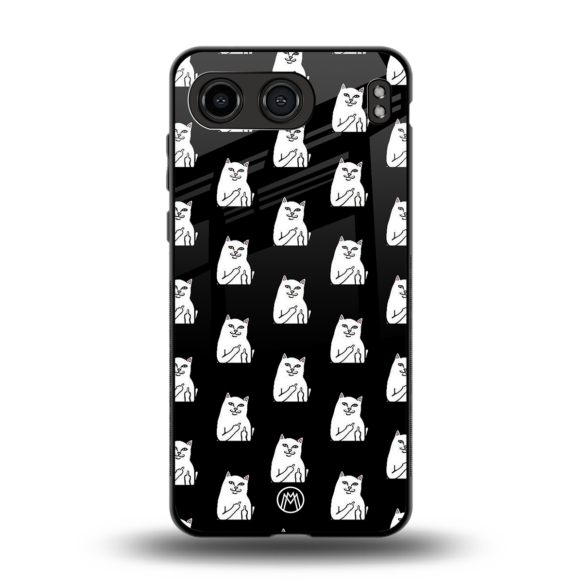 middle finger cat meme back phone cover | glass case for oneplus nord 4