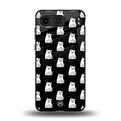middle finger cat meme back phone cover | glass case for oneplus nord 4
