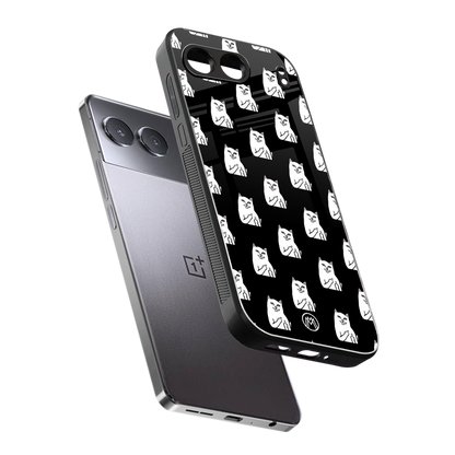 middle finger cat meme back phone cover | glass case for oneplus nord 4