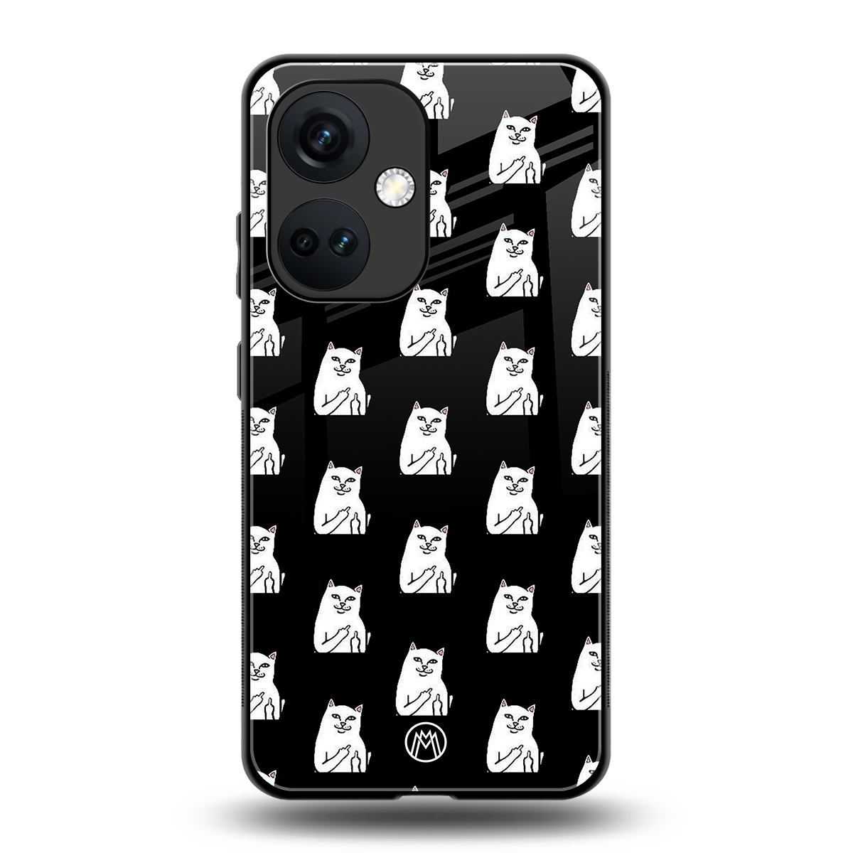 middle finger cat meme back phone cover | glass case for oneplus nord ce 3