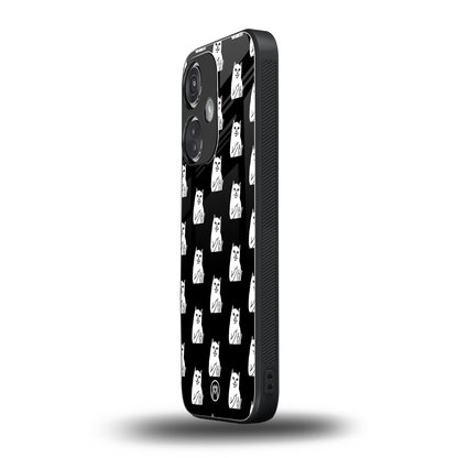 middle finger cat meme back phone cover | glass case for oneplus nord ce 3