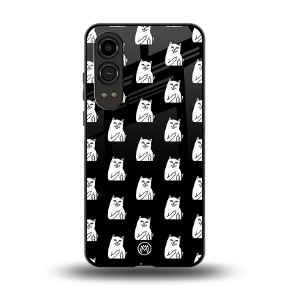 middle finger cat meme back phone cover | glass case for oneplus nord ce 4 lite