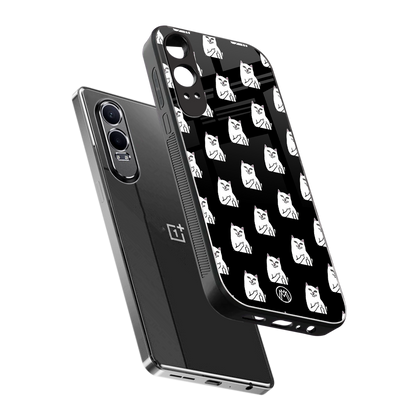 middle finger cat meme back phone cover | glass case for oneplus nord ce 4 lite