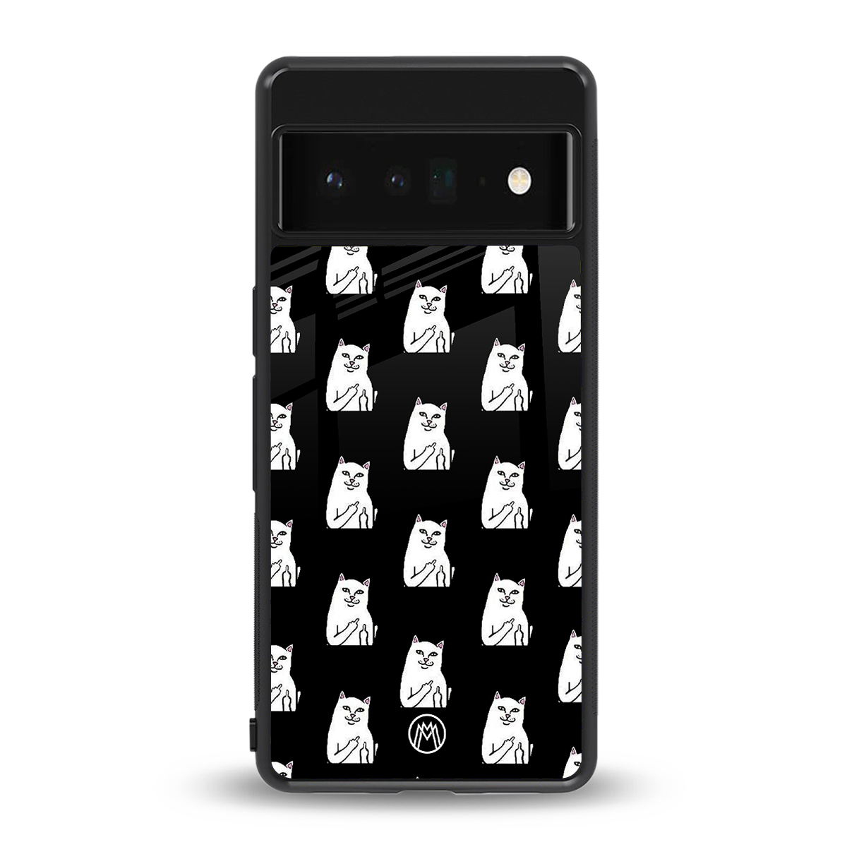 middle finger cat meme back phone cover | glass case for google pixel 6 pro