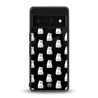 middle finger cat meme back phone cover | glass case for google pixel 6 pro