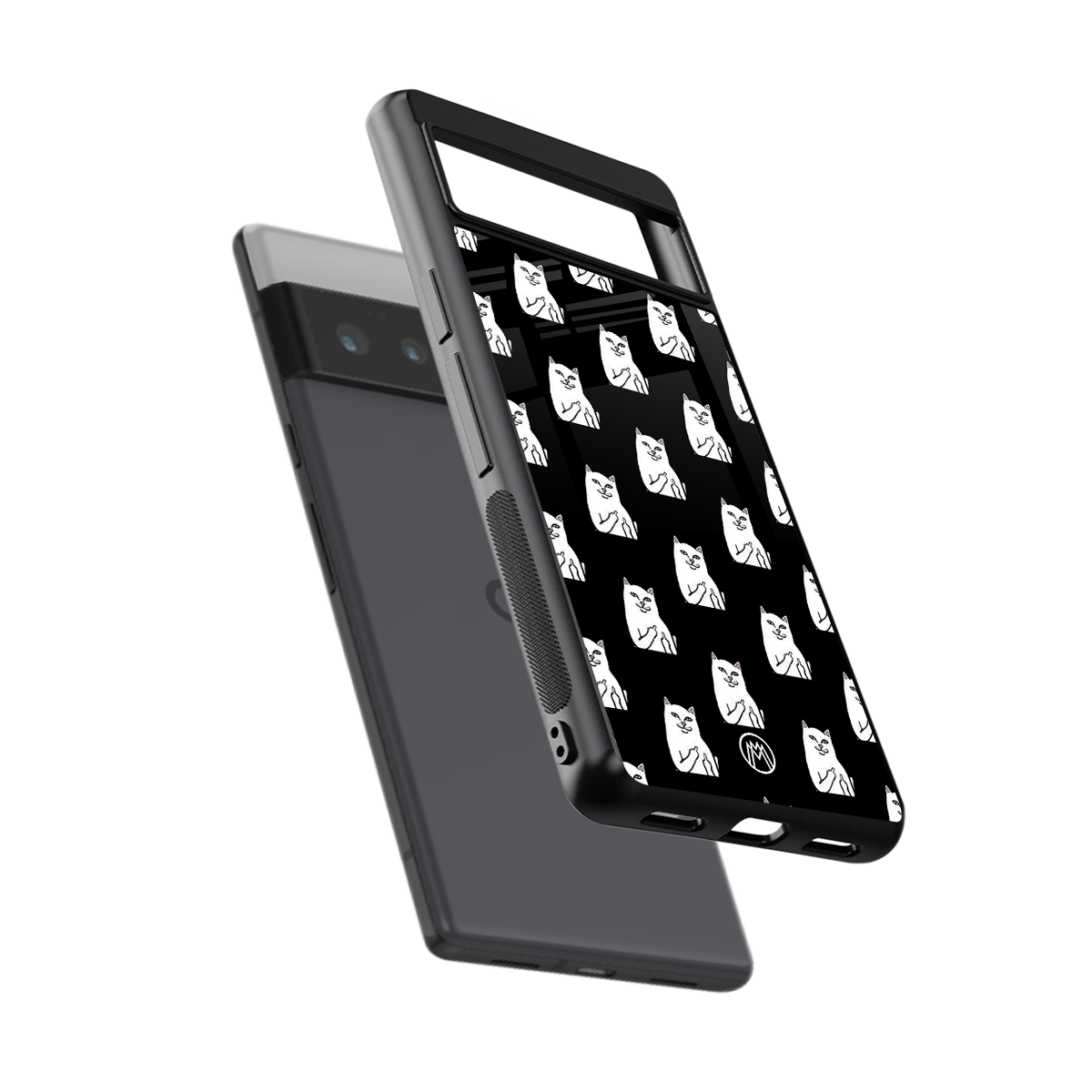 middle finger cat meme back phone cover | glass case for google pixel 6 pro