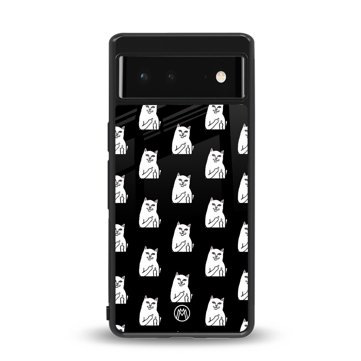 middle finger cat meme back phone cover | glass case for google pixel 6