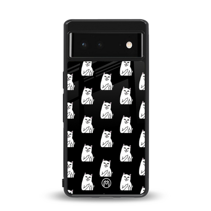 middle finger cat meme back phone cover | glass case for google pixel 6