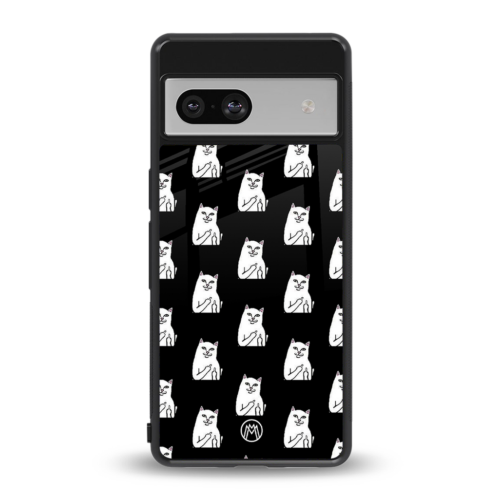 middle finger cat meme back phone cover | glass case for Google Pixel 7