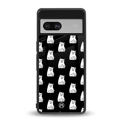 middle finger cat meme back phone cover | glass case for Google Pixel 7