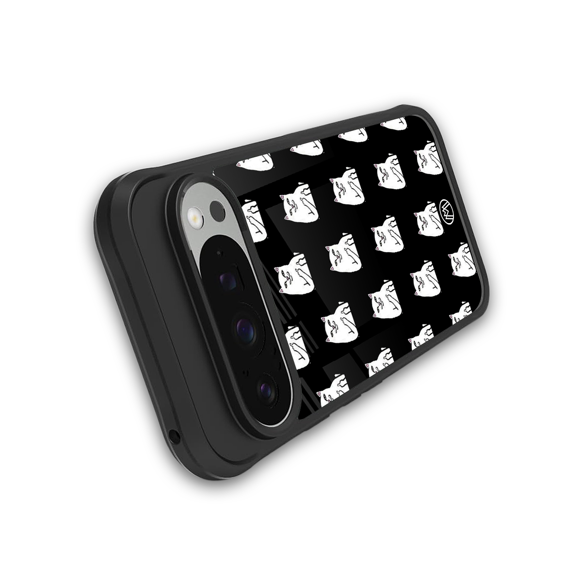 middle finger cat meme back phone cover | glass case for google pixel 9 pro
