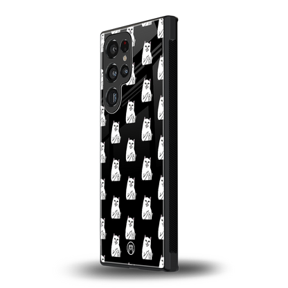 middle finger cat meme back phone cover | glass case for samsung galaxy s23 ultra