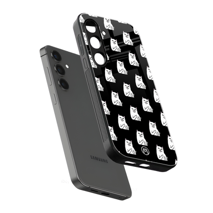 middle finger cat meme back phone cover | glass case for samsung galaxy s24 plus