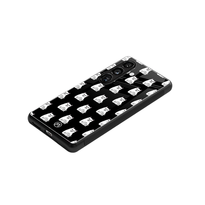 middle finger cat meme back phone cover | glass case for samsung galaxy s24 plus