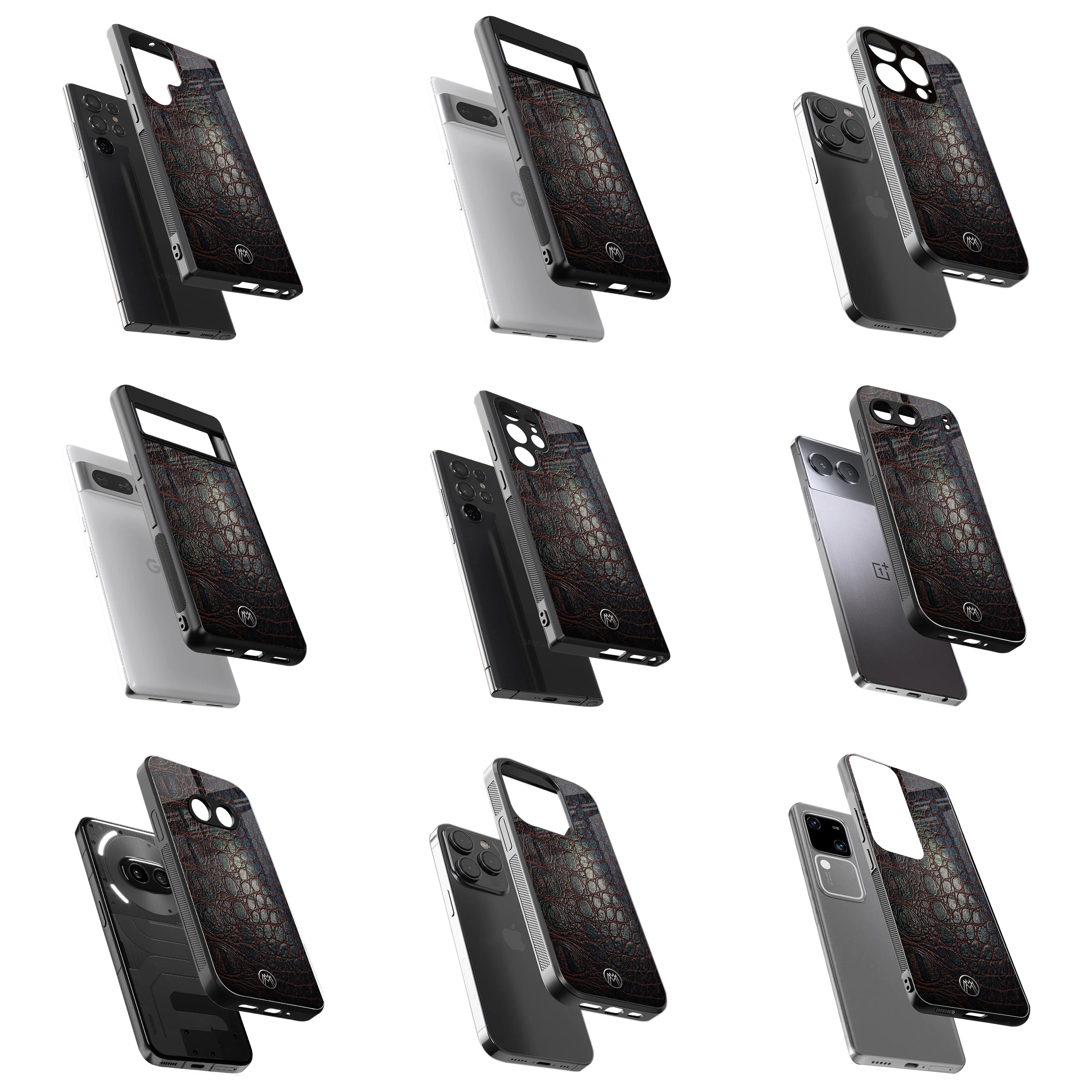 Durable Glass Back Mobile Case for iPhone, Samsung, OnePlus, Google Pixel, Redmi, Vivo, Oppo