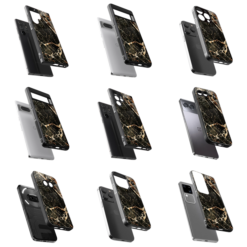 Durable Glass Back Mobile Case for iPhone, Samsung, OnePlus, Google Pixel, Redmi, Vivo, Oppo