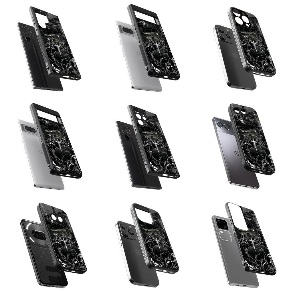 Durable Glass Back Mobile Case for iPhone, Samsung, OnePlus, Google Pixel, Redmi, Vivo, Oppo
