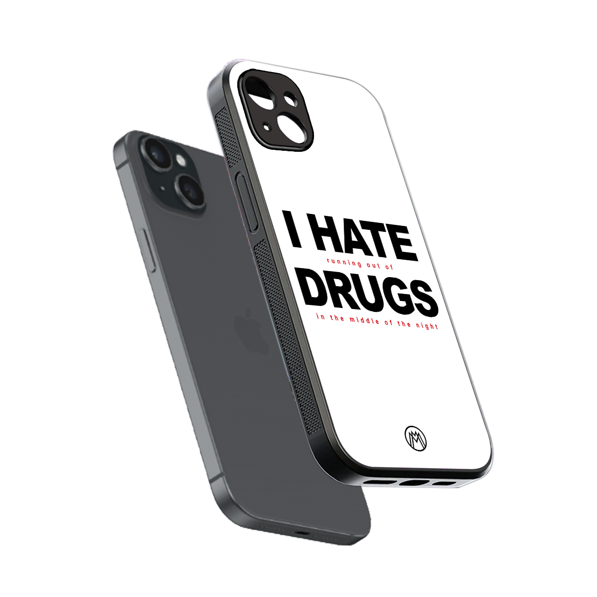 midnight panic back phone cover | glass case for iphone 15 plus