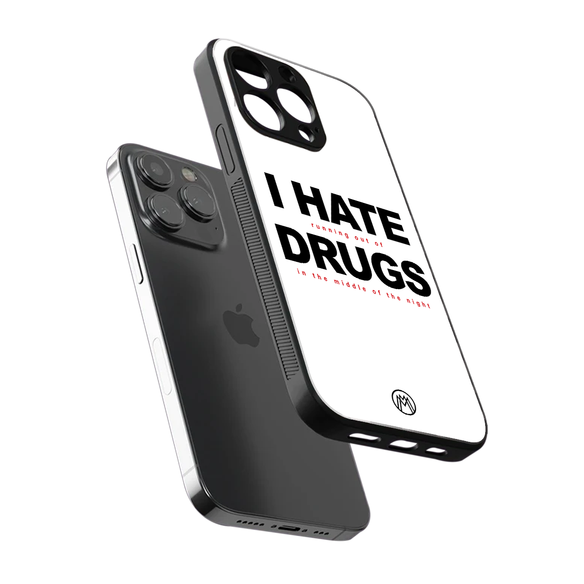 midnight panic back phone cover | glass case for iphone 15 pro max