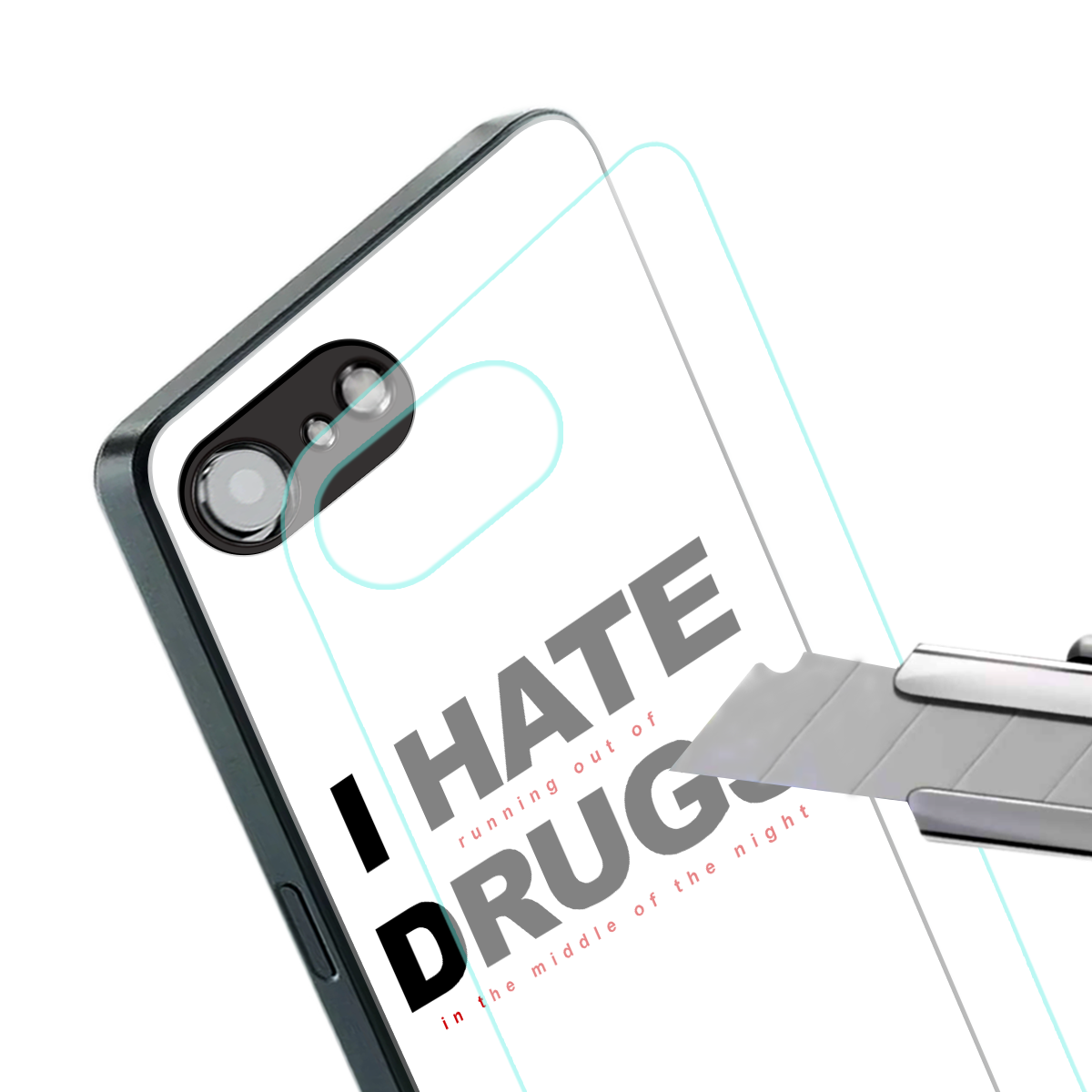 midnight panic back phone cover | glass case for iphone 16e