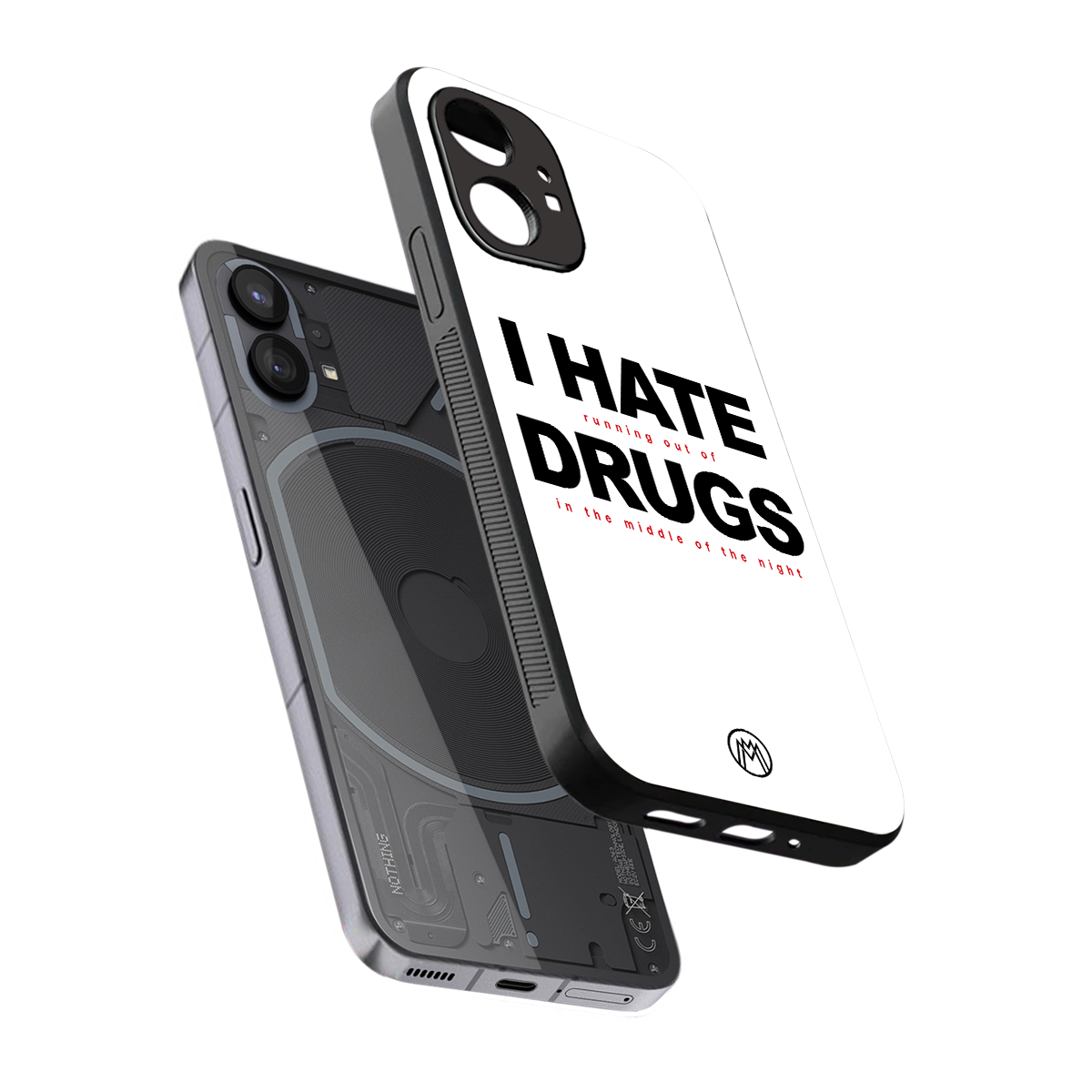 midnight panic back phone cover | glass case for nothing phone 1