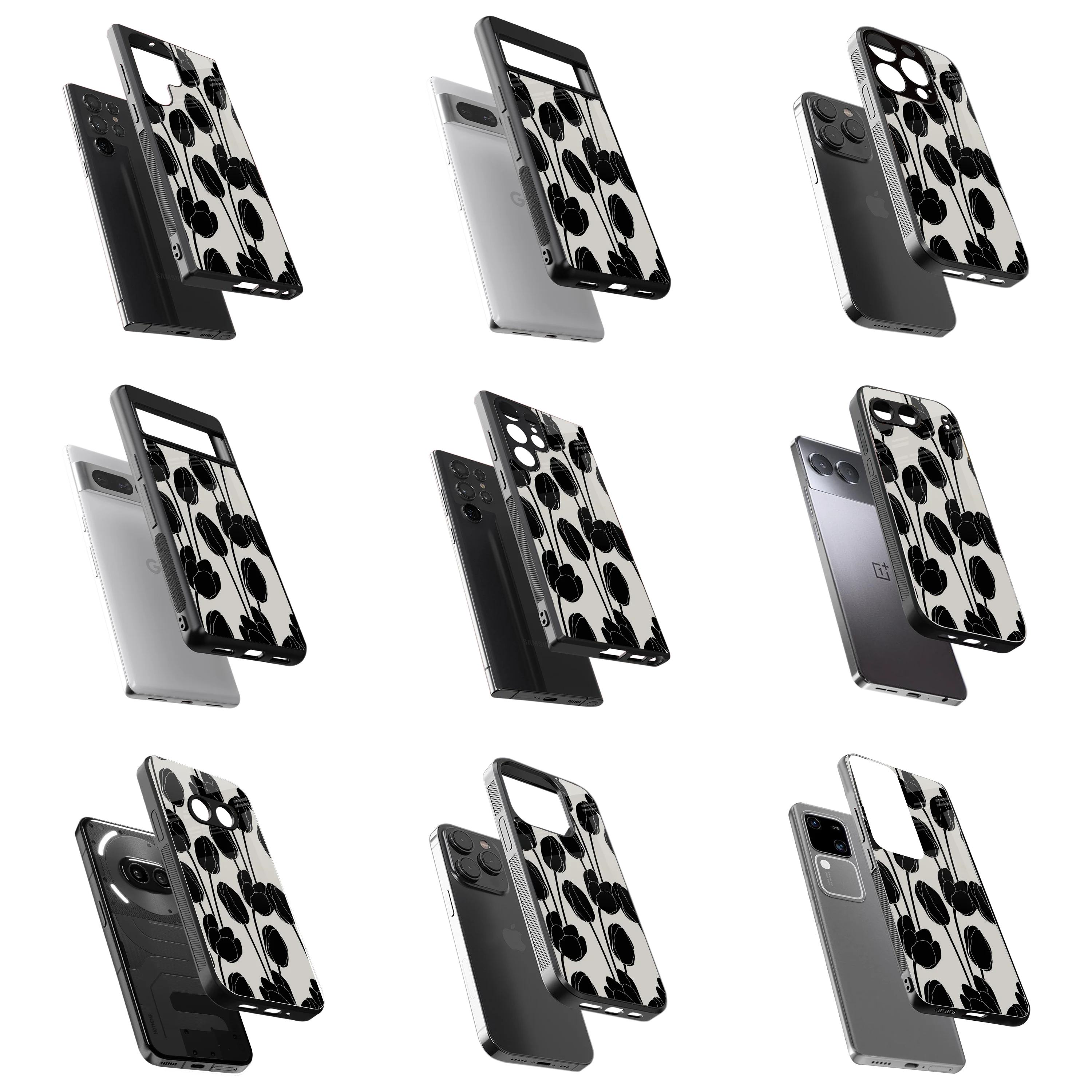 Durable Glass Back Mobile Case for iPhone, Samsung, OnePlus, Google Pixel, Redmi, Vivo, Oppo