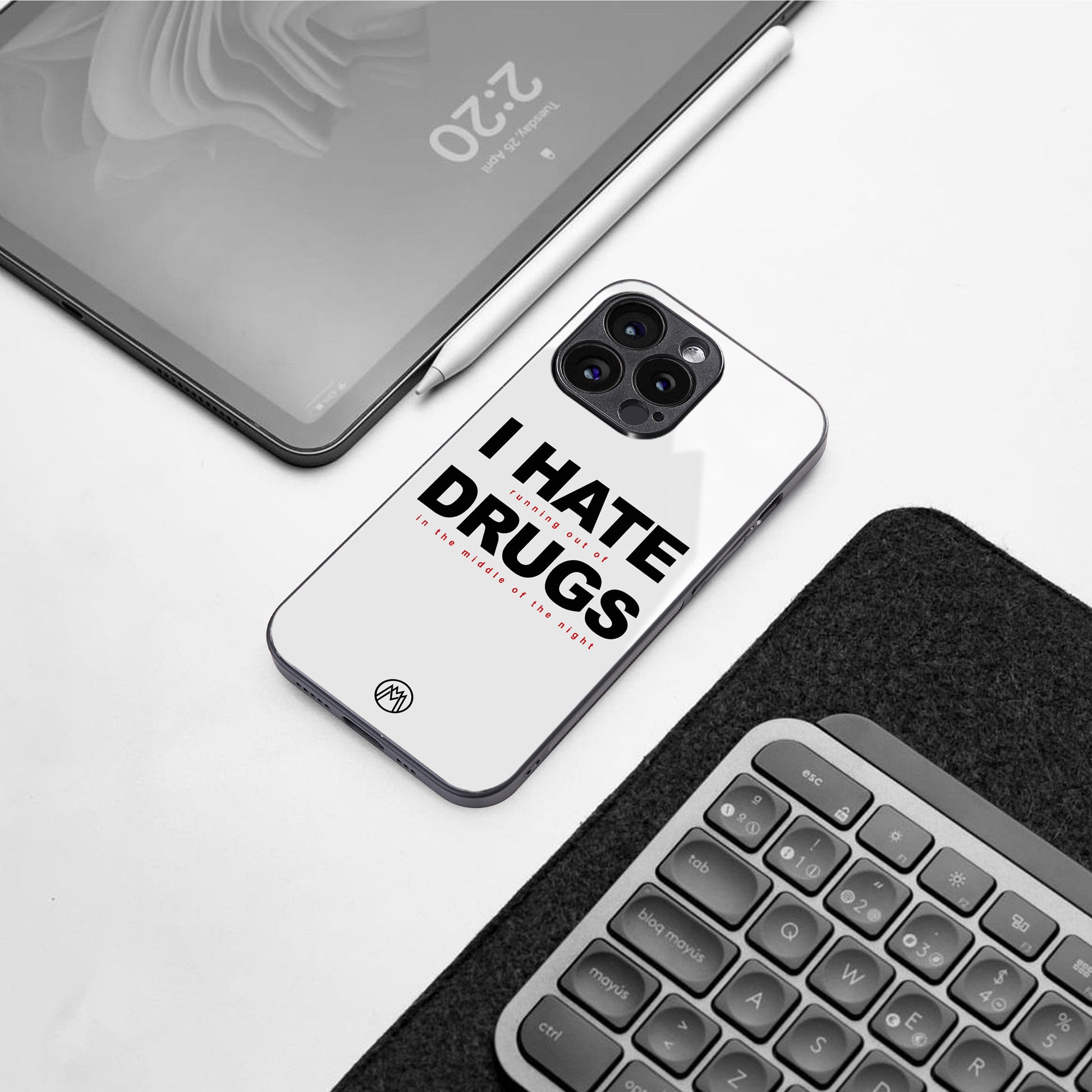 midnight panic back phone cover | glass case for iphone 16 pro max