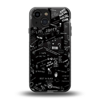minimalistic black aesthetic collage back phone cover | glass case for iphone 13 mini