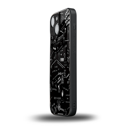 minimalistic black aesthetic collage back phone cover | glass case for iphone 13 mini