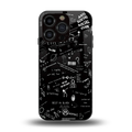 minimalistic black aesthetic collage back phone cover | glass case for iphone 13 pro