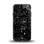 minimalistic black aesthetic collage back phone cover | glass case for iphone 13