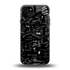 minimalistic black aesthetic collage back phone cover | glass case for iphone 14 plus