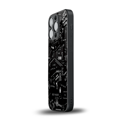 minimalistic black aesthetic collage back phone cover | glass case for iphone 15 pro